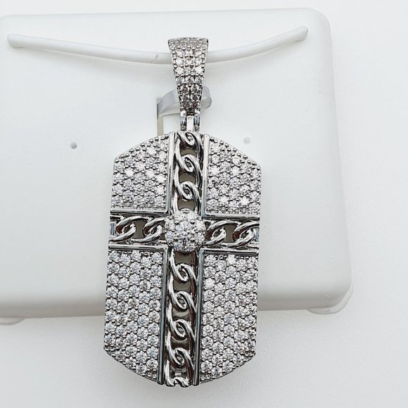 "925 Sterling Silver Plated CZ Pendant, EVBRS343 - Picture 7 of 9